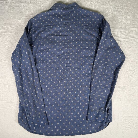 Levis S Blue Pearl Snap Button Shirt Long Sleeve White tag Rare Vintage 1970s - Picture 2 of 9
